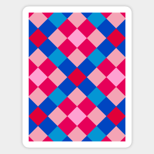 Red and Blue Checkered Gingham Pattern Magnet